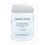 Blue Mason Jar & Fireflies Save the Date Business Card Templates