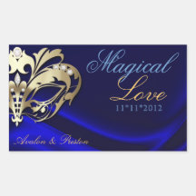Blue Masquerade Gold Candy Buffet Sticker