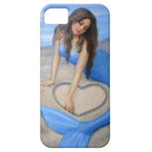 Blue Mermaid 's Heart Fantasy Art iPhone 5 Case