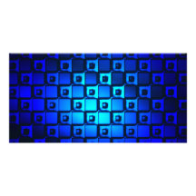 Blue Metallic Background Picture Card