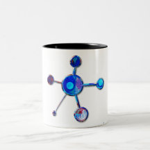 Blue Metallic Molecule Coffee Mug