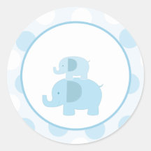 Blue Mod Elephant Envelope Seals / Toppers 20 Sticker