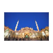 Blue Mosque at Night Gallery Wrapped Canvas