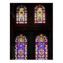 Blue Mosque Stained Glass Windows Postcard