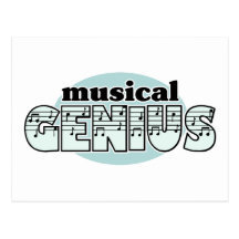 Blue Musical Genius Post Card