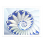 Blue Nautilus Abstract Fractal Art Postcards