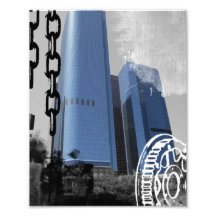 Blue Office Buildings Photograph