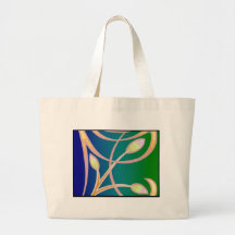 Blue on Green Tote Bag