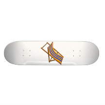 blue orange striped wooden beach chair.png skate decks