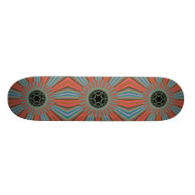 Blue Orange Sunburst Fractal Skateboard Decks