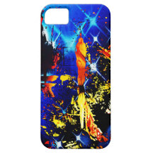 Blue Orange Yellow Artsy Abstract iPhone 5 Cover