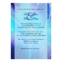 Blue Orchid Wedding Invitation