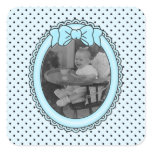 Blue Oval Frame with Bow & Polka Dots Background stickers