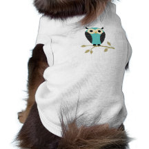 Blue Owl On Limb Dog Clothes