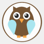 Blue Owl Round Sticker