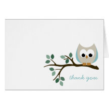 Blue Owl Thank You Card