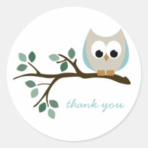 Blue Owl Thank You Stickers