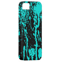 Blue Paint Splatter and Drips iPhone 5 Cases