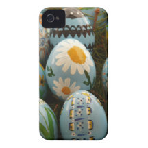 Blue Painted Easter Eggs Case-Mate iPhone 4 Cases