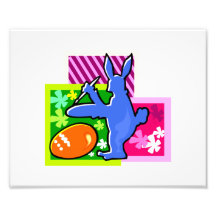 blue painting shadow rabbit easter egg.png photo