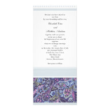 Blue Paisley Wedding Invitation