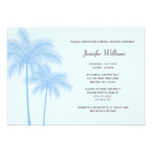 Blue Palm Tree Bridal Shower Invitation