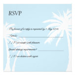Blue Palm Tree Wedding RSVP - no border Custom Invites