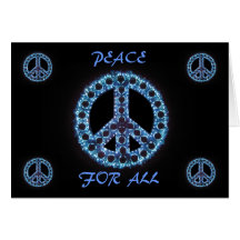 blue peace for all greeting card