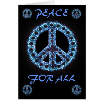 blue peace for all greeting card