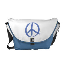 Blue Peace Sign Commuter Bag