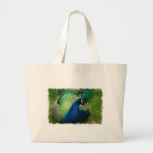 Blue Peacock Canvas Bag