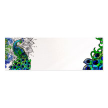 Blue Peacock Profile Card Business Card Template