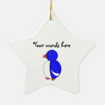 Blue penguin christmas ornaments