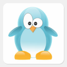 Blue Penguin Square Sticker