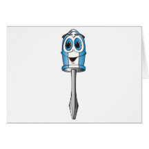 Blue Phillips Screwdriver Greeting Cards