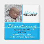Blue Photo Christening or Baptism Invitation Magnets
