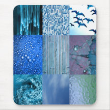Blue Photo Collage Mousepads