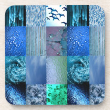 Blue Photography Collage Coaster