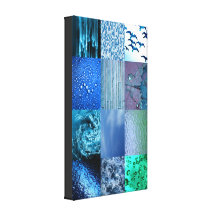 Blue Photography Collage Gallery Wrapped Canvas