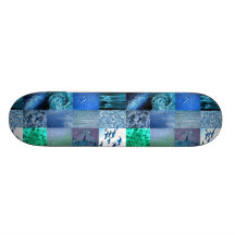 Blue Photography Collage Skateboard Decks
