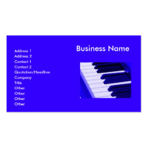 Blue Piano Keys Keyboard Business Card