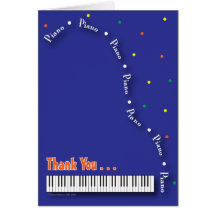 Blue Piano Thank You Card