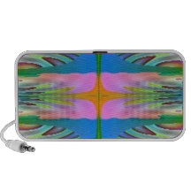 Blue Pink Abstract Doodle iPhone Speaker