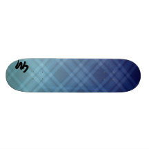 blue plaid skateboard deck