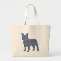 blue_plaid_ tote bags