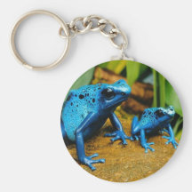 BLUE POISON DART FROG KEYCHAIN KEYRING