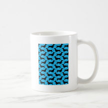 Blue Polka Dachshunds Coffee Mugs