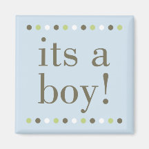 Blue Polka Dot Its a Boy Magnet