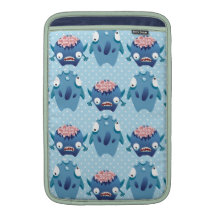 Blue Polka Dot Monster Print MacBook Air Sleeves
