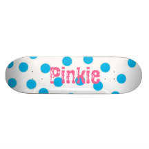 Blue Polka Dot Pinkie Skate Board Decks